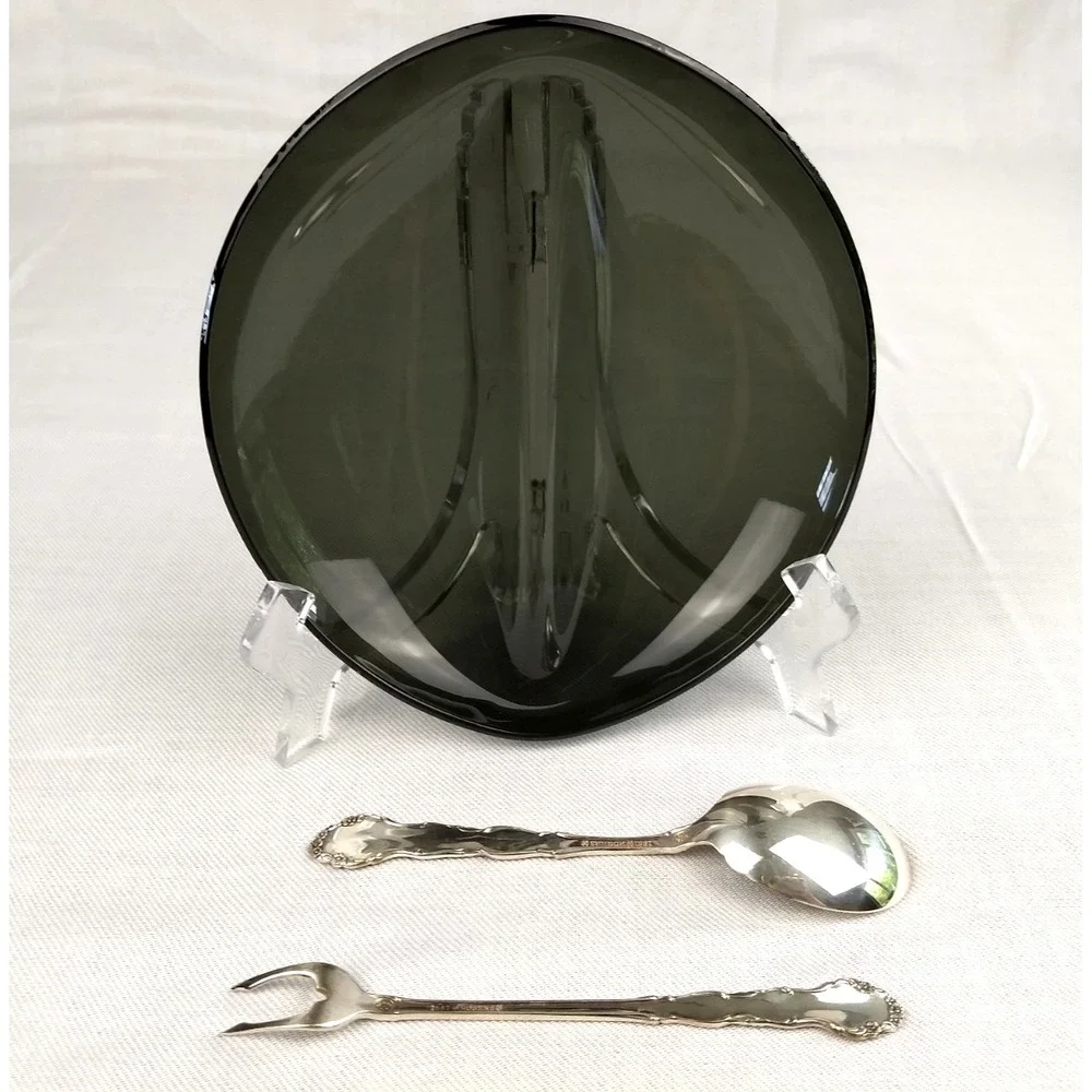 1881 Rogers Oneida‎ FLIRTATION Silverplate Fork & Spoon w/Divided Dish Orig. Box